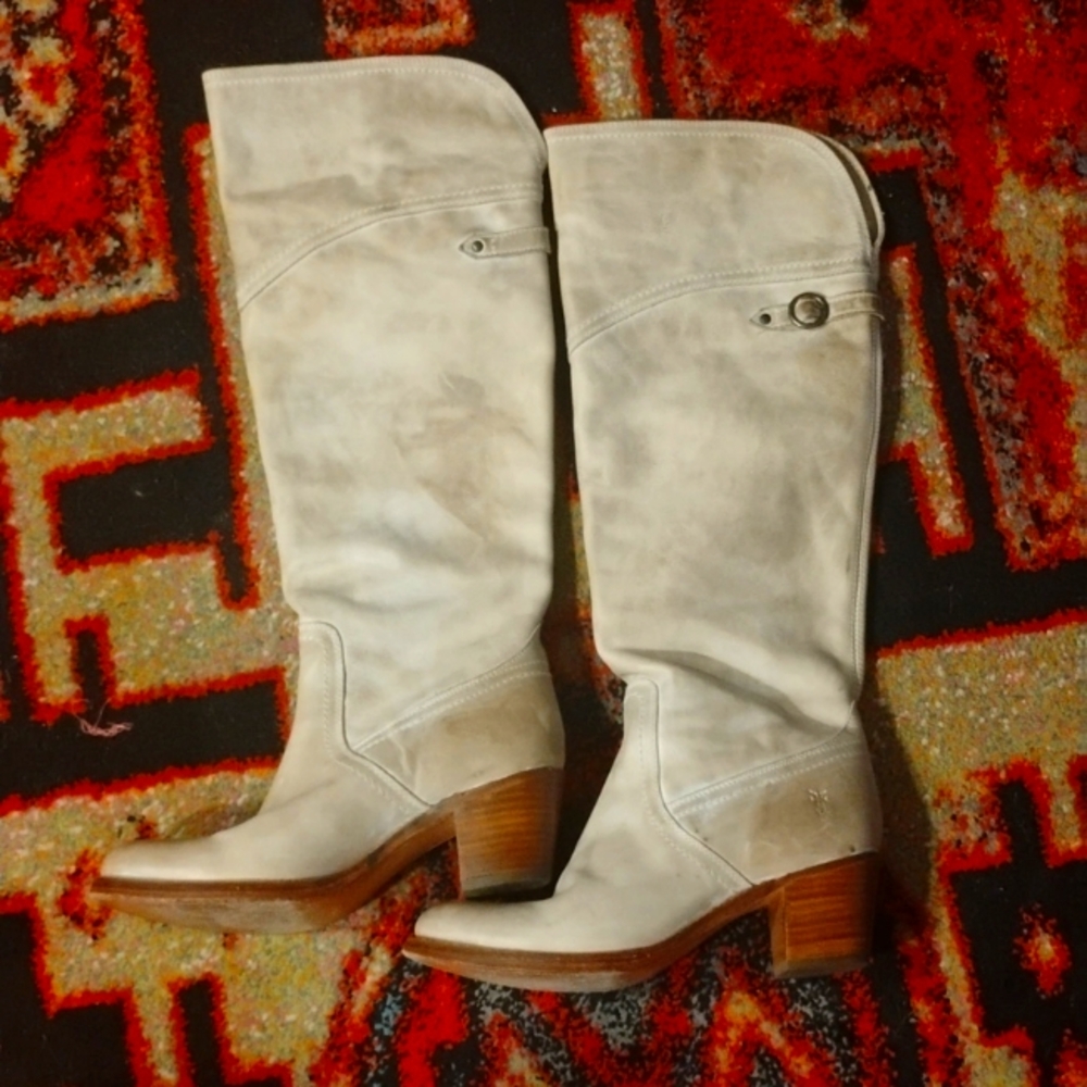 Frye Creme Leather Boots